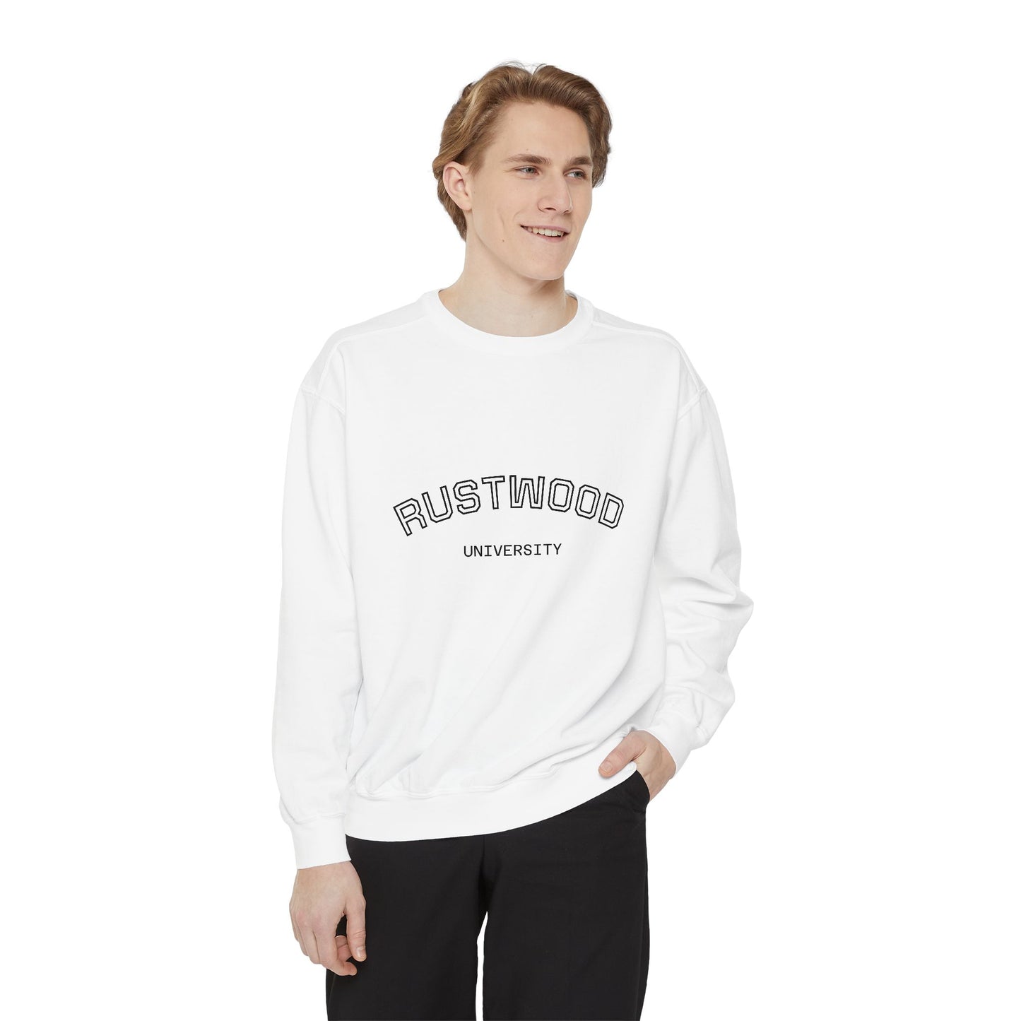 Rustwood University Sweatshirt - Cozy Campus Style, Unisex Apparel