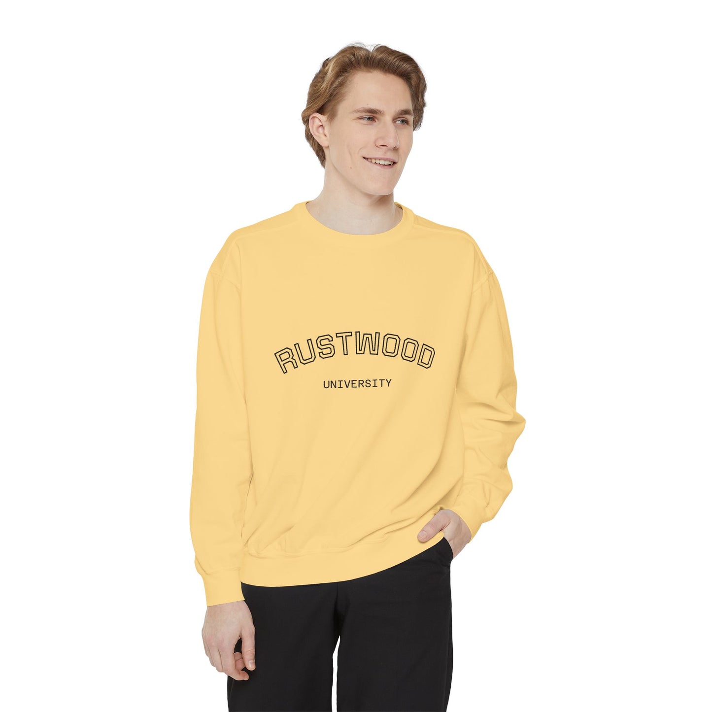 Rustwood University Sweatshirt - Cozy Campus Style, Unisex Apparel